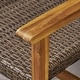 preview thumbnail 9 of 12, Hampton Outdoor Wood and Wicker Sofa by Christopher Knight Home