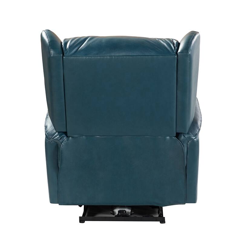 Eliseo Genuine Leather Power Recliner with USB Port and Wingback Design