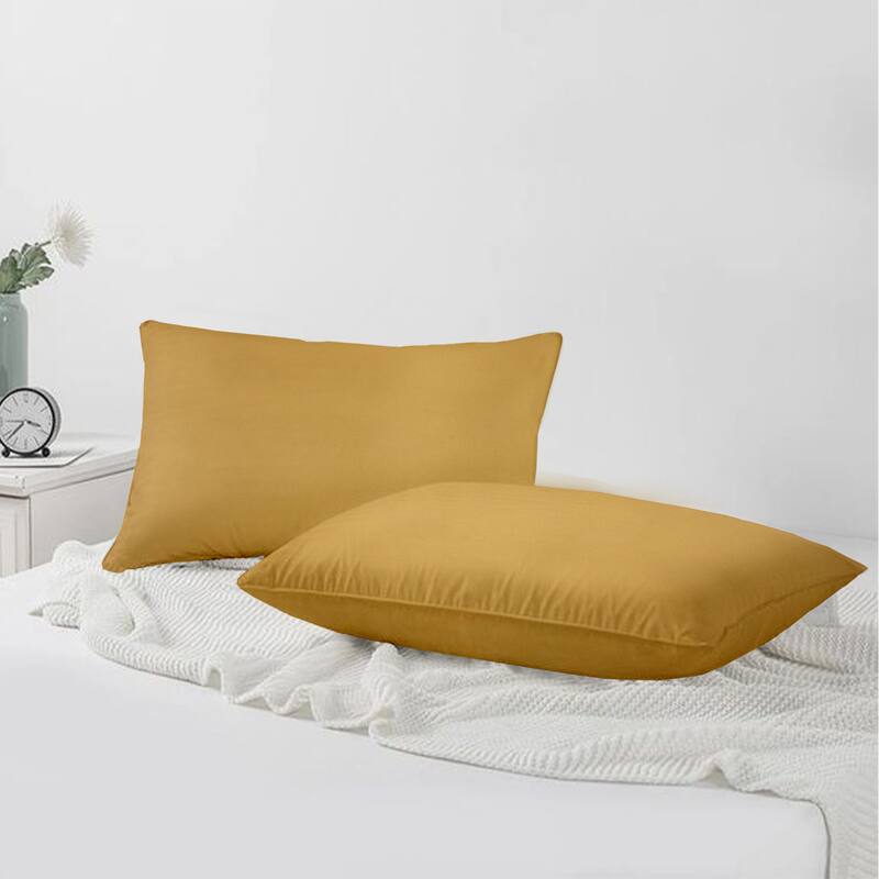 A1HC Set of 2 Luxurious Fine Soft Velvet Throw Pillow Covers Only, For Sofas, Beds, Vibrant Colors and Hidden Zipper