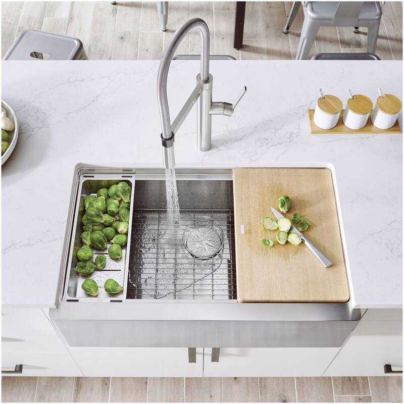 Blanco Quatrus 33" Farmhouse Single Basin Stainless Steel Kitchen Sink