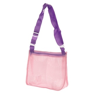 Mesh Beach Bag, Sand Backpack Shell Collecting Bags with Zipper, Pink ...