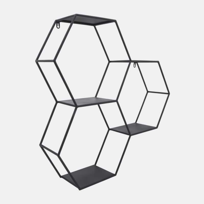 Hexagon Wall Shelf - 26" - Black