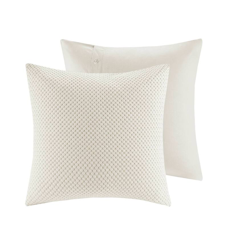 Madison Park Signature Essence Oversized Cotton Clipped Jacquard Comforter Set with Euro Shams and Throw Pillows