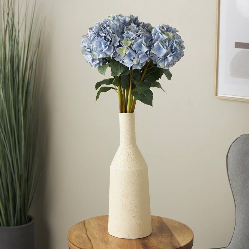 Faux Foliage Hydrangea Tall Artificial Flower Stem - Set of 8 - Roche River Decor - Blue