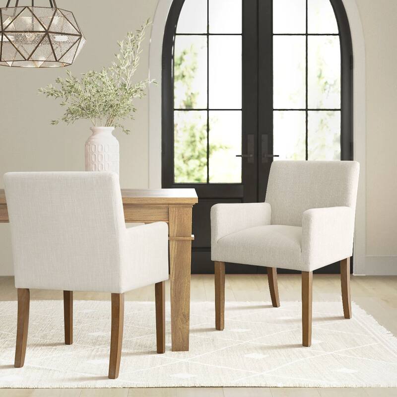 Linen Upholstered Armchair(Set of 2)