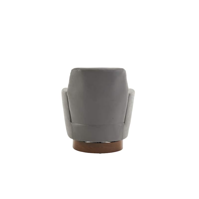 Grey 29.3" Upholstered Swivel Barrel Chair