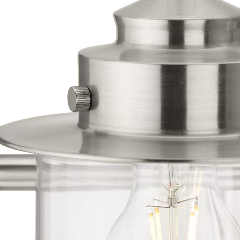 Northlake Collection Two-Light Brushed Nickel Clear Glass Transitional Bath Light - 15.5 in x 7.5 in x 8 in