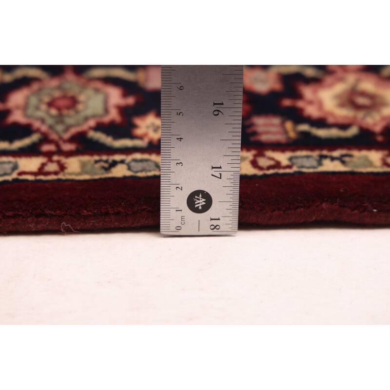 ECARPETGALLERY Hand-knotted Finest Agra Jaipur Dark Red Wool Rug - 2'7 x 9'10