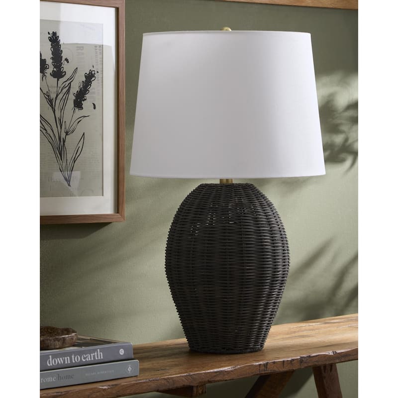 Livabliss Jacaranda Global Accent Floor Lamp - 24"H x 14"W x 14"D - Dark Grey