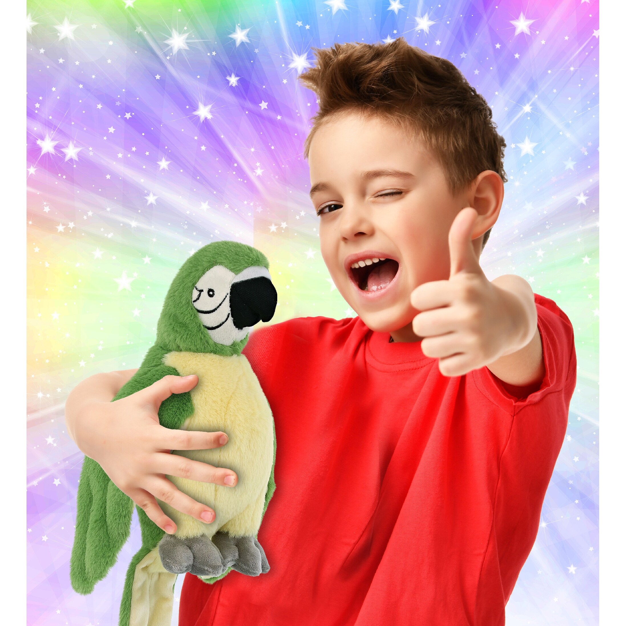 Green parrot stuffed animal store