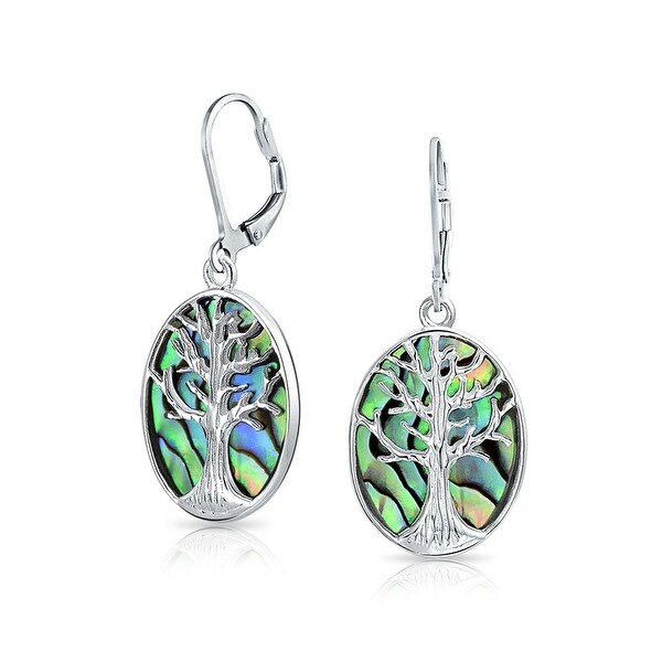 Natural Shell With 925 Sterling Silver Lever Back Earrings
