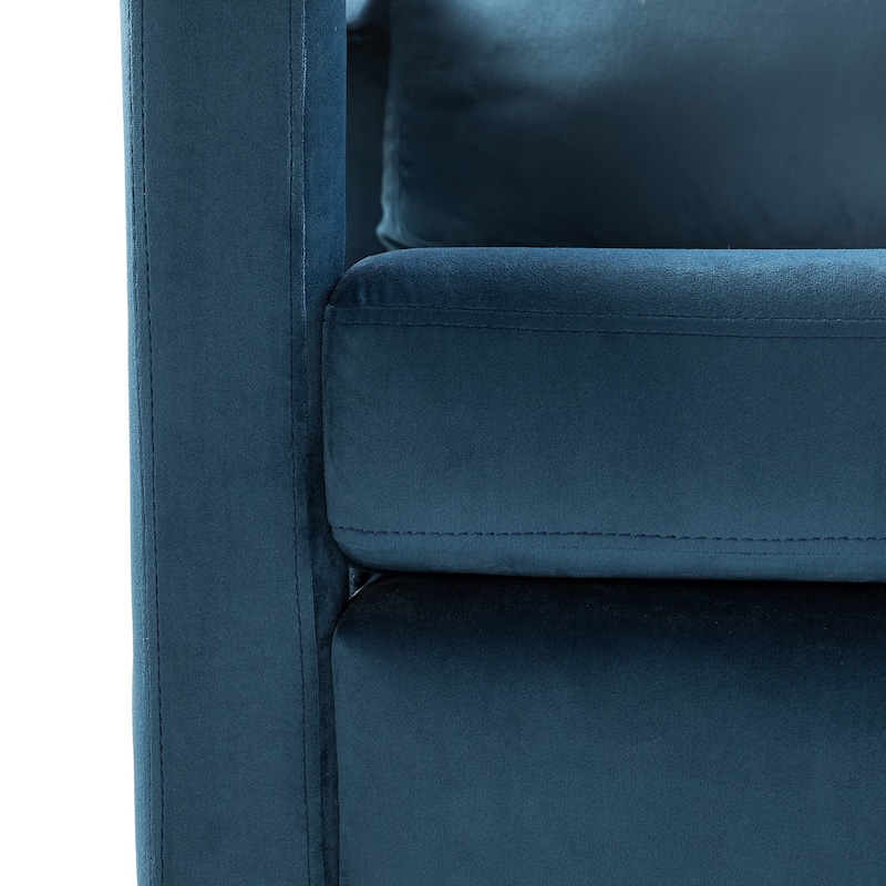 Valentina Comfy Accent Armchair with Golden Metal Legs and Removable Cushions by HULALA HOME