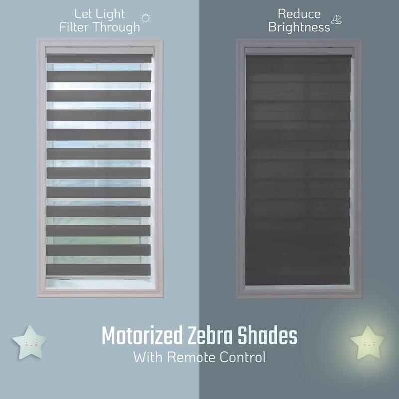 Motorized Zebra Blinds with Remote Control Window Shades