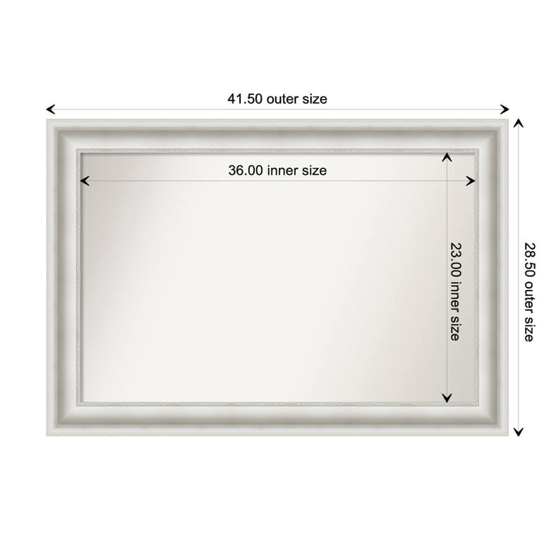 Parlor White Framed Non-Beveled Custom Wall Mirror, Bathroom Vanity Mirror - Outer Size: 41.5 x 28.5