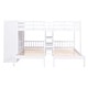 preview thumbnail 21 of 34, Minimalist Design Full-Over-Twin-Twin Bunk Bed with 3 drawers,Shelves, Wardrobe and Mirror,Store Books,Display Decorations