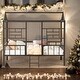 preview thumbnail 1 of 22, Metal House Bed Frame Full Size with Slatted Support No Box Spring Needed Black