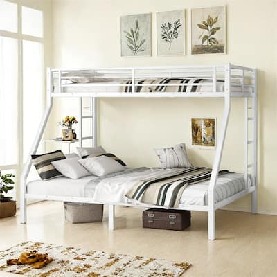 Metal Twin XL Over Queen Bunk Bed for Teens and Adults,Space-Saving