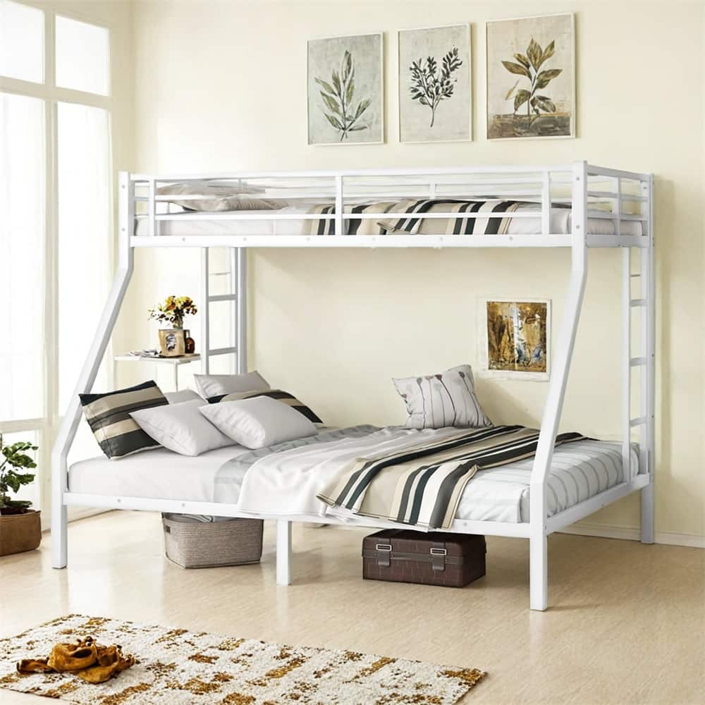 Metal Twin XL Over Queen Bunk Bed for Teens and Adults,Space-Saving