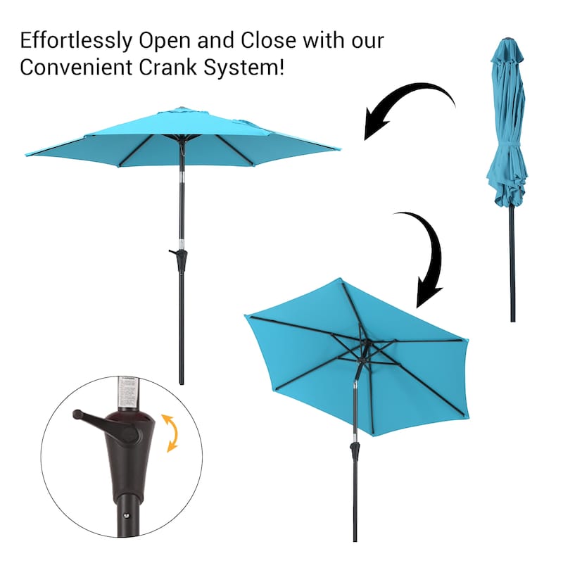 BONOSUKI Patio 7.5FT Market Umbrellas Table Umbrella With Tilt Button