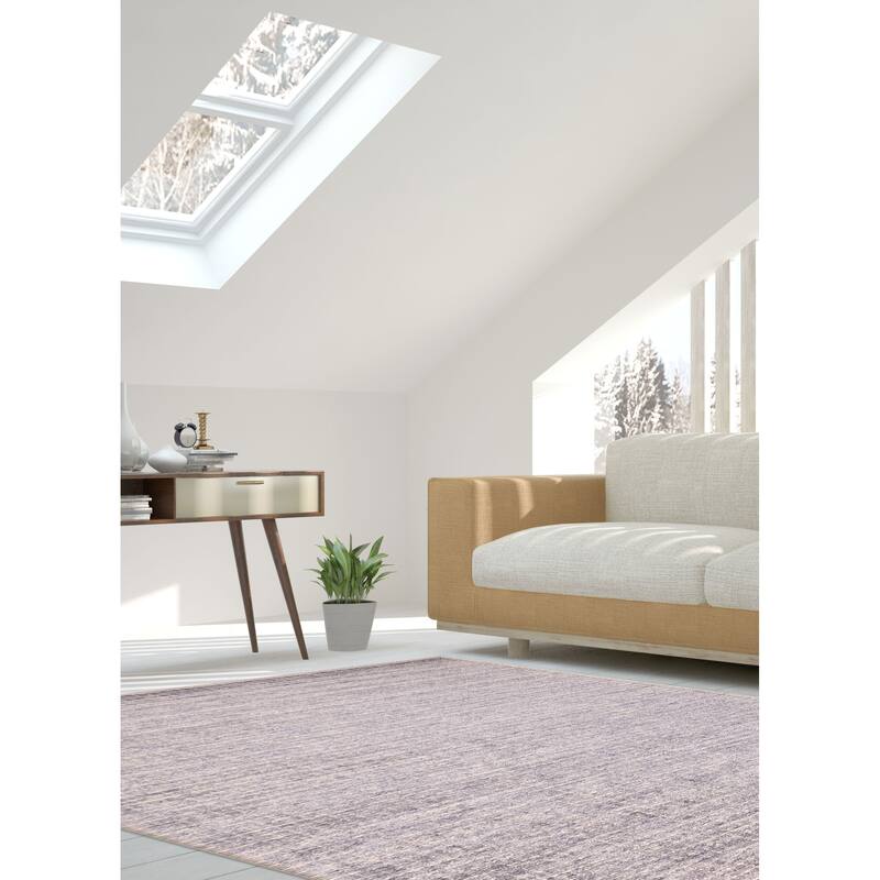 ECARPETGALLERY Hand Loomed Elysian Light Denim Blue Rug - 7'4 x 9'4