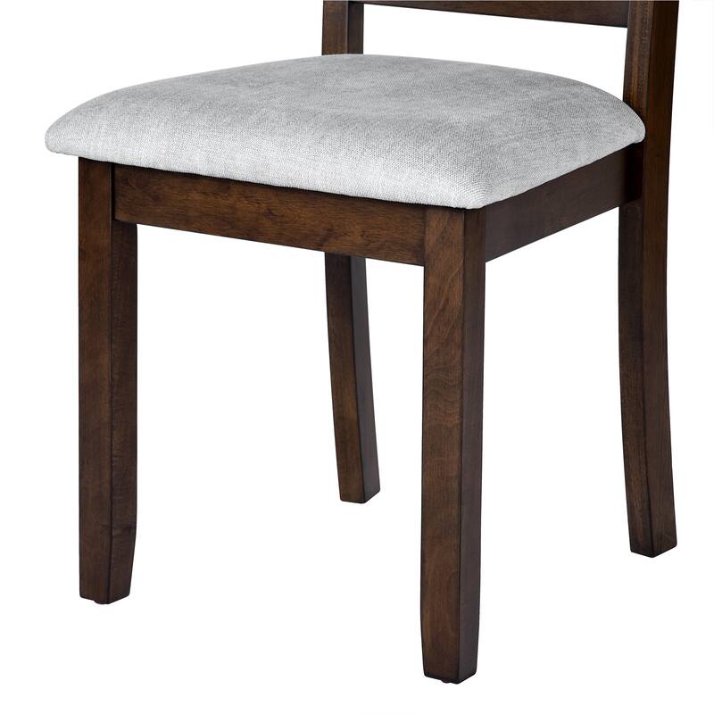 Roomfitters Foldable Dining Table Set, 5 Piece Drop Leaf Kitchen Table with 4 Upholstered Chairs, Space Saving Design