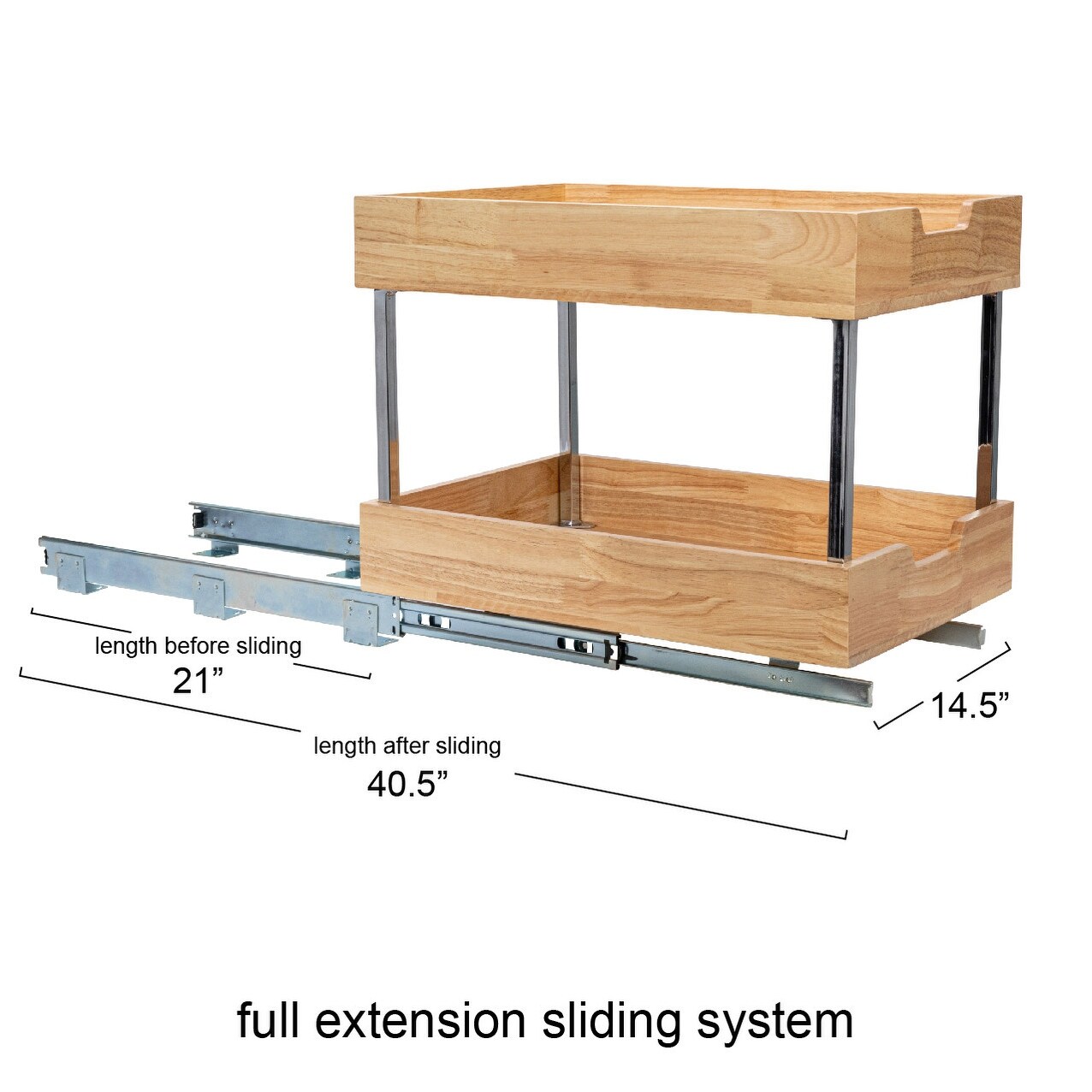 Glidez Slide-Out Storage Organizer - 2-Tier Design - Bed Bath
