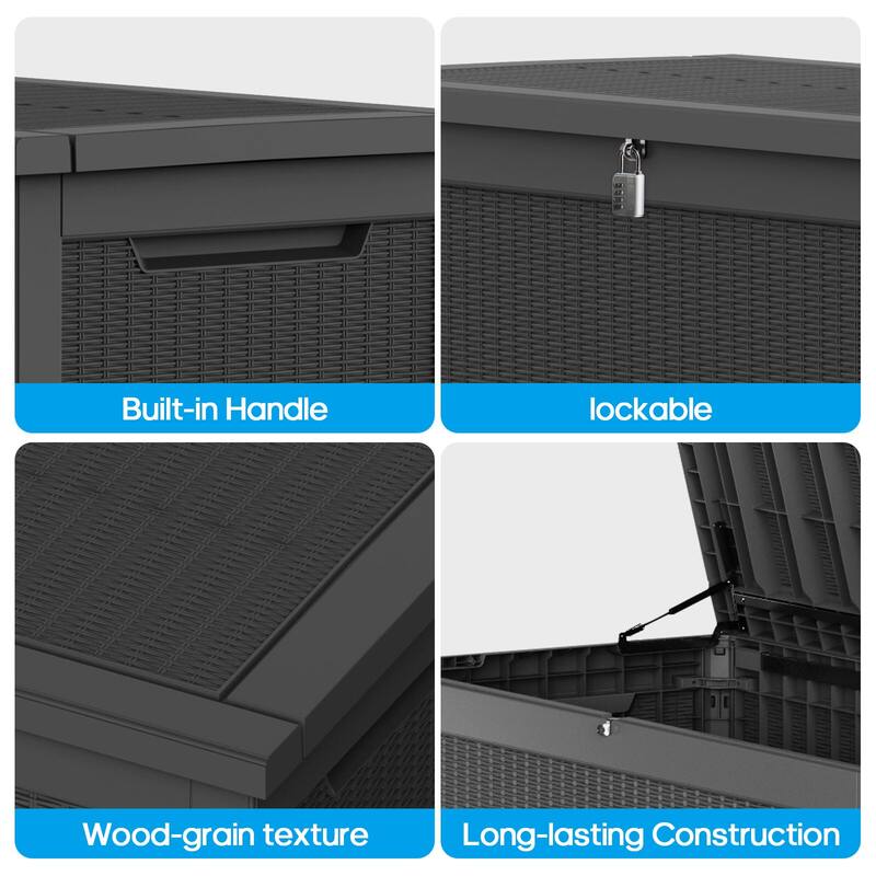 260 Gallon Large Resin Waterproof Outdoor Storage Box