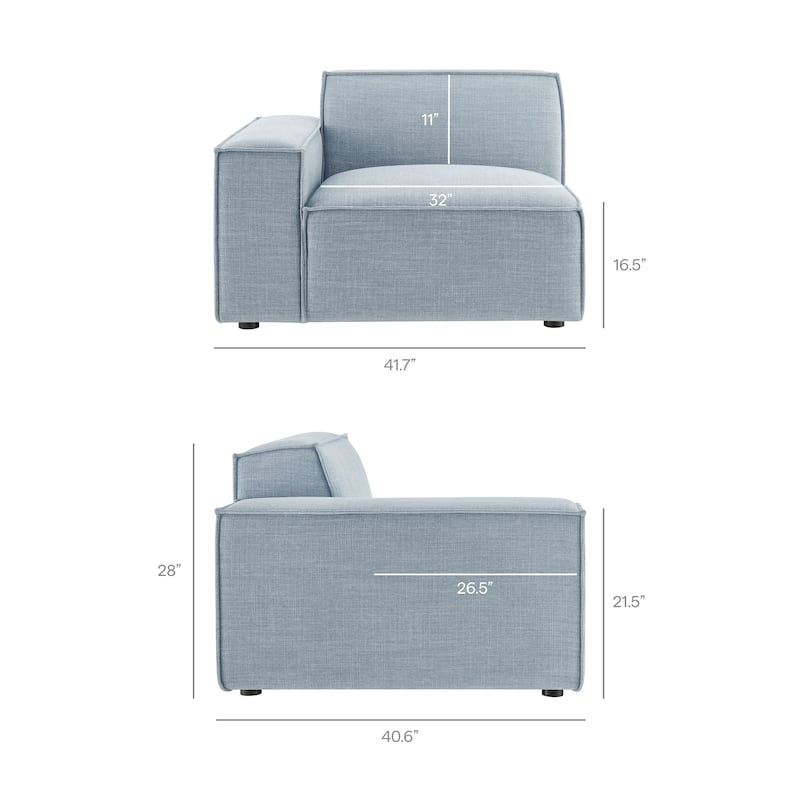 Restore 5-Piece Performance Fabric Upholstered Modular L-Shaped Sofa