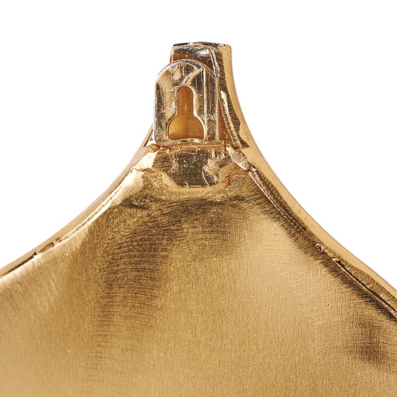 Gold Metal Abstract Round Disk Leaf Home Wall Decor (Set of 3)