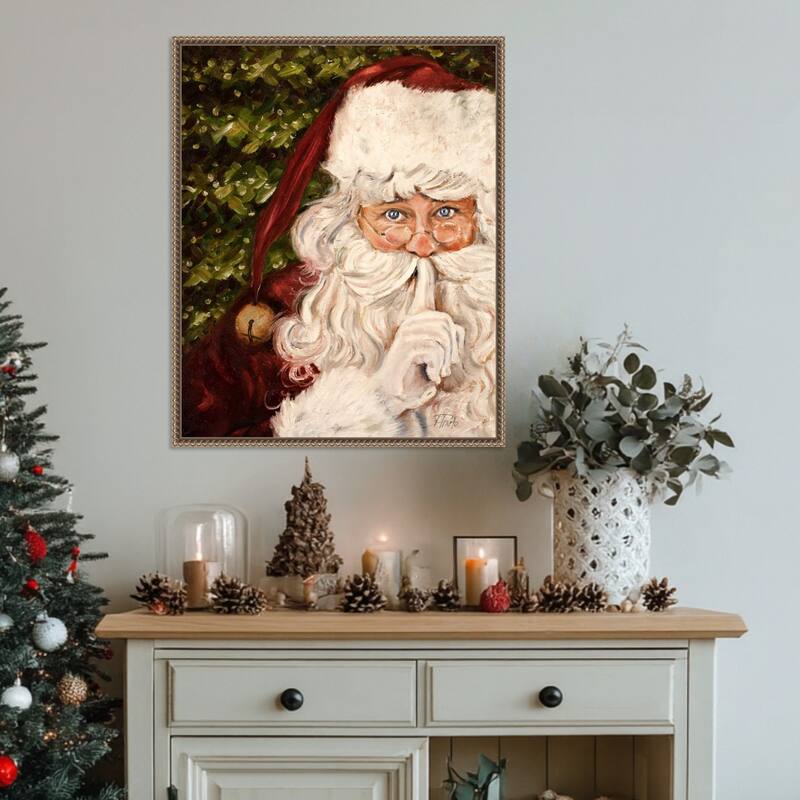 Secret Santa by Patricia Pinto Framed Canvas Wall Art Print