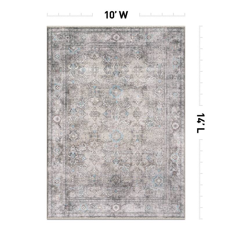 World Rug Gallery Transitional Distressed Vintage Machine Washable Area Rug
