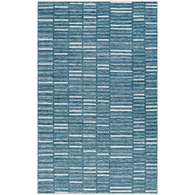 Madilyn Mid-Century Modern Stripe Fringed Area Rug