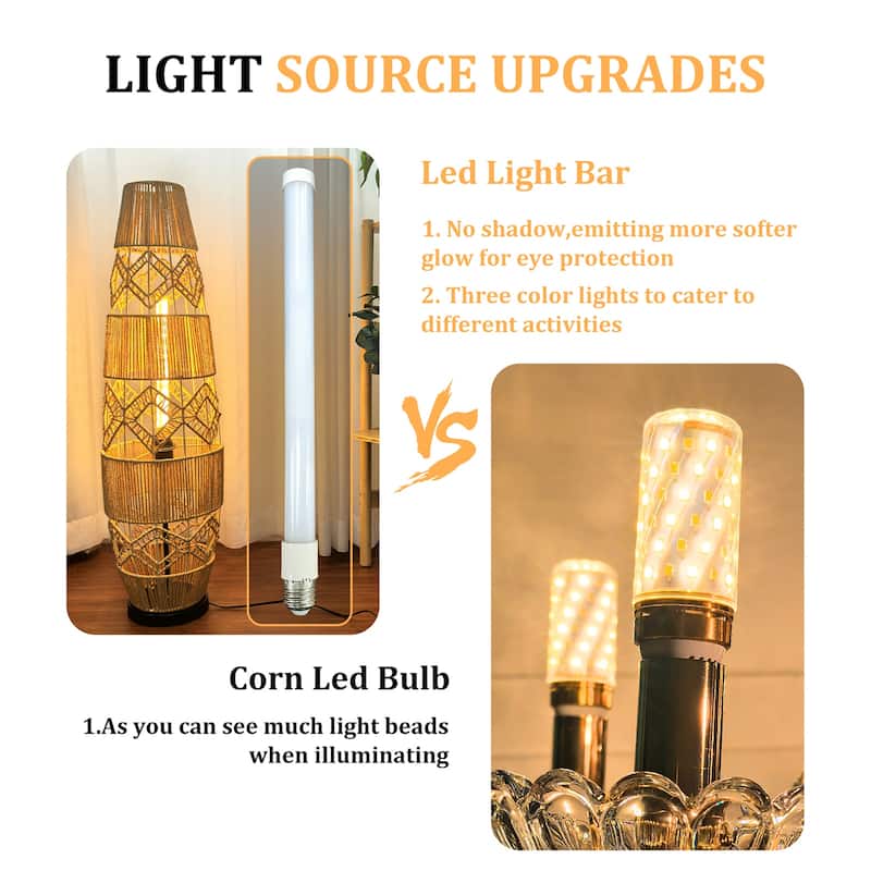 Vintage Vase Rattan Floor Lamp