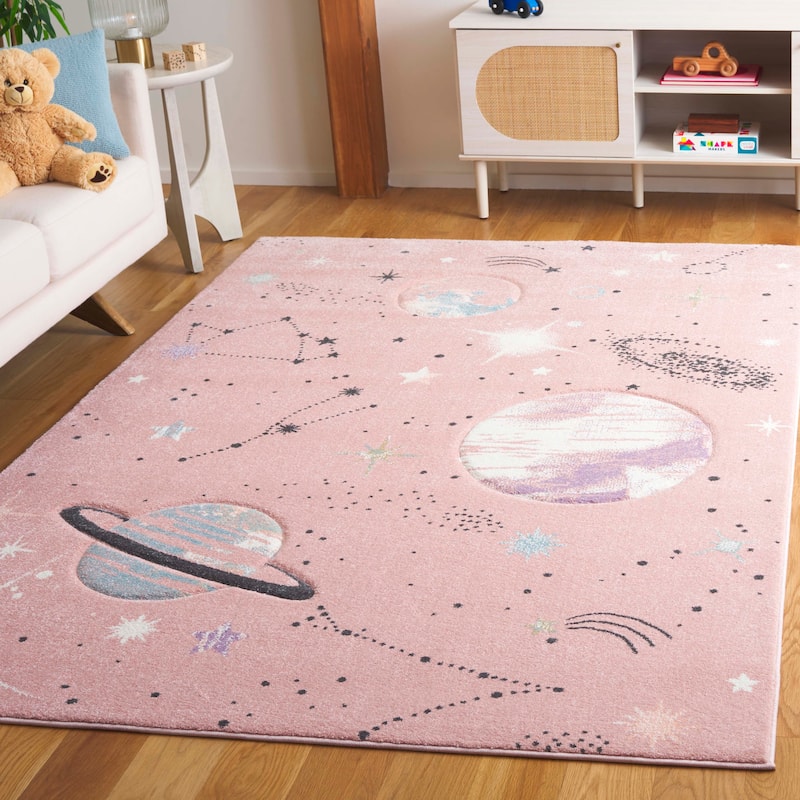 SAFAVIEH Carousel Kids Katre Solar System Rug - 6'7" x 9' - Pink/Purple