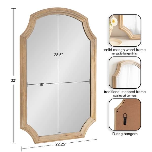 Kate and Laurel Carlow Wood Arched Mirror - 23x32