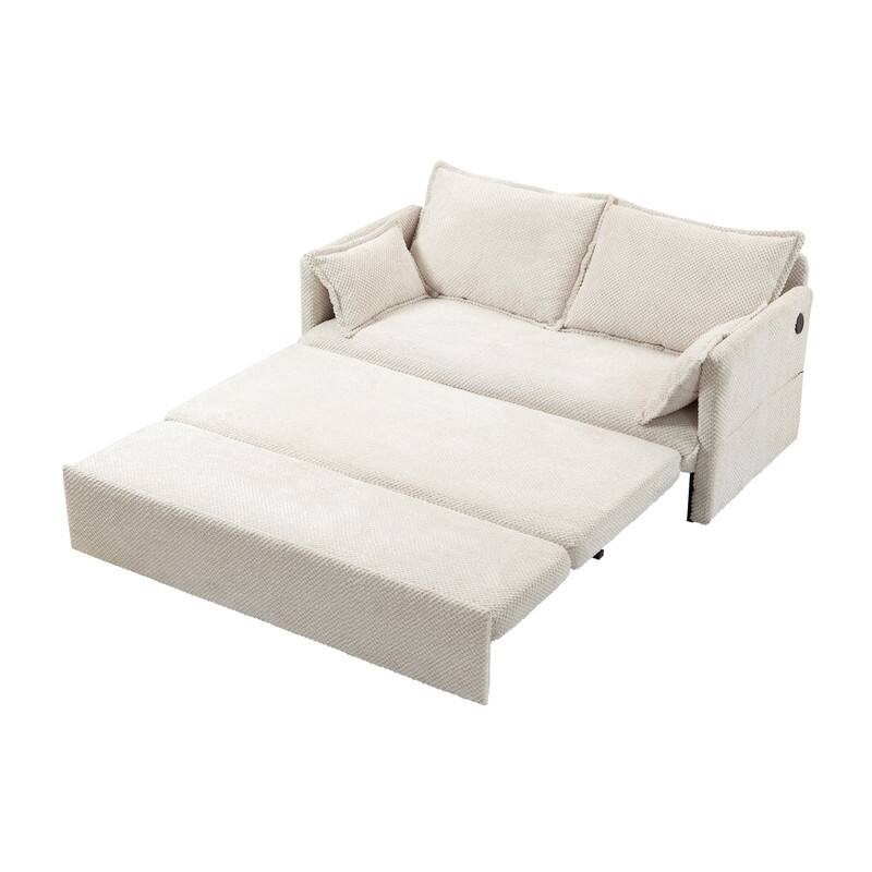 59.5'' Put Out Sofa Bed,Chenille Fabric Sleeper Sofa