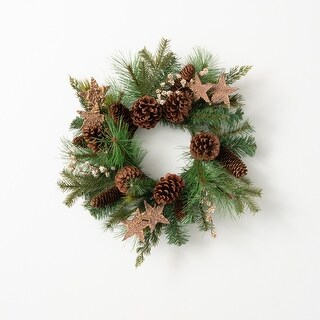 Rustic Mini Wreath Artificial Goldstar Rustic Pine Mini Accent Wreath Multicolor 21