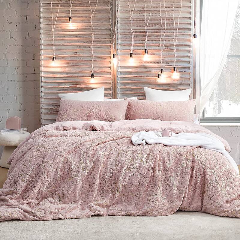 Golden Egg - Coma Inducer® Oversized Comforter Set - Peachy Pink (with Gold Foil) - Oversized King