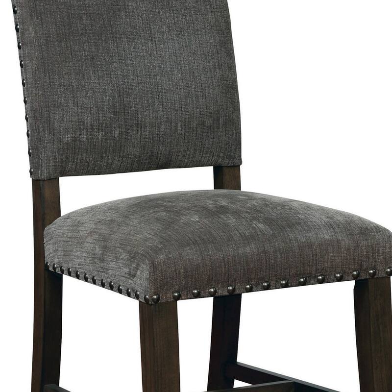 Espresso Brown/Gray Faux Leather Upholstered Wood Frame Dining Chair, Set of 2, Sturdy Dining Chair for Dining Rooms - 25.5