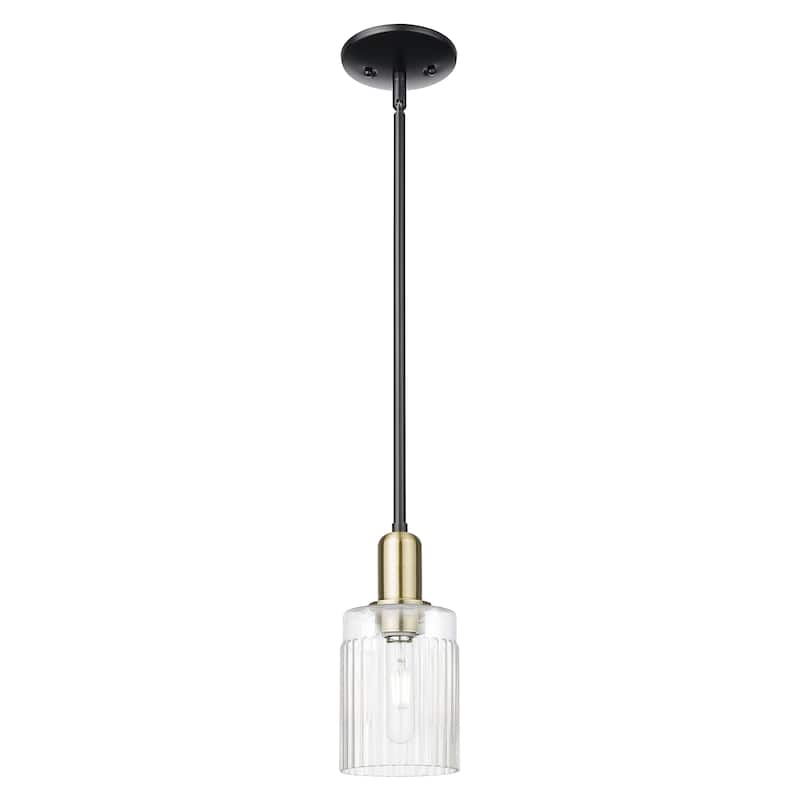 Innovations Lighting Endless Possibilities Arcadia - Hadley - 1 Light 5" Stem Hung Mini Pendant - Clear/Black Antique Brass