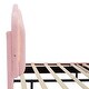 preview thumbnail 12 of 12, Full Size Flower-Shape Platform Bed w/LED Light Strip & Ottoman, Pink