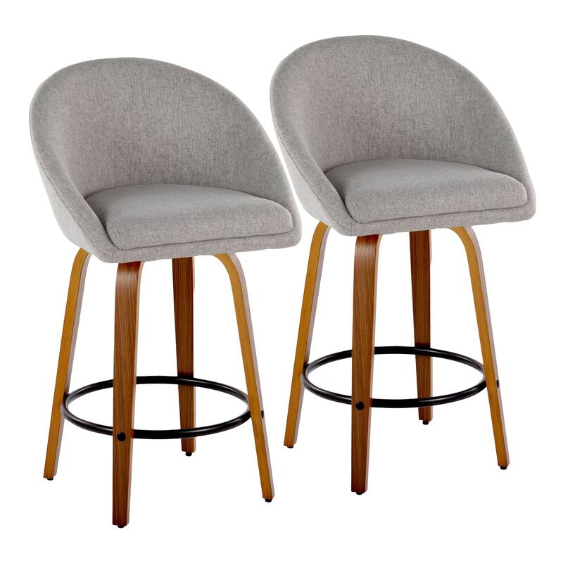 Carson Carrington Livesey High Back 26" Fixed-Height Counter Stool with Bent Wood Legs & Round Footrest (Set of 2)