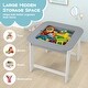 preview thumbnail 6 of 7, Gymax 3-in-1 Kids Wooden Table & 2 Chairs Set w/ Storage Detachable