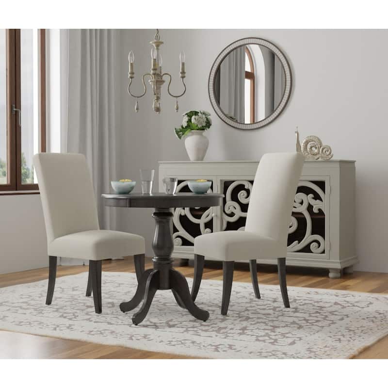 Round Pedestal Dining Table with Carved Feet - 30" - Espresso Brown