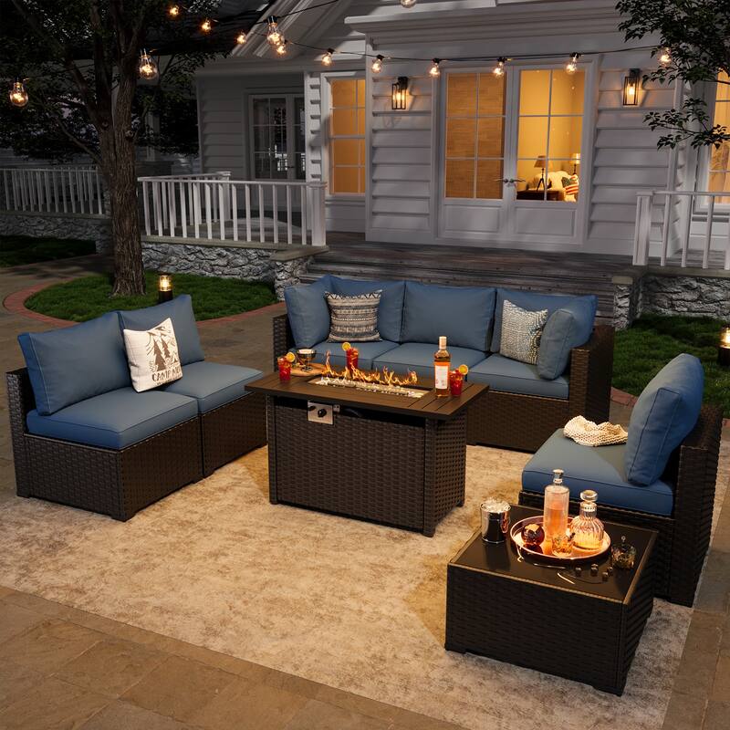 Wicker Rattan Patio Sectional Sofa Set