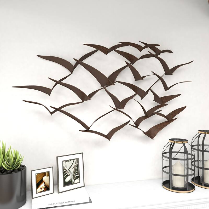 Metal Sleek Flying Imitative Bird Home Wall Decor