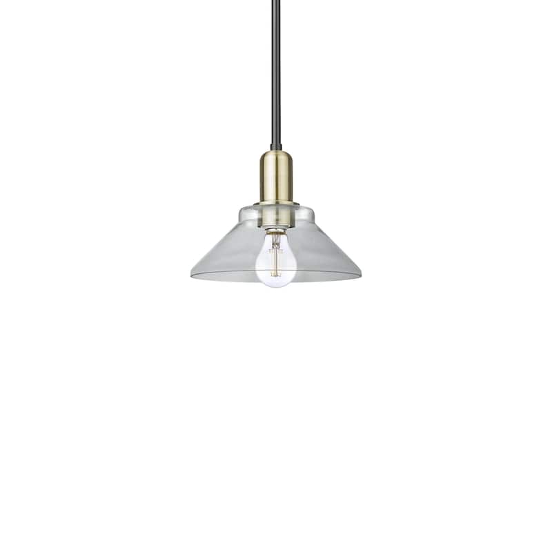 Innovations Lighting 716-1S-8-9 Orwell Pendant Orwell 9" Wide Mini - Black Antique Brass / Clear