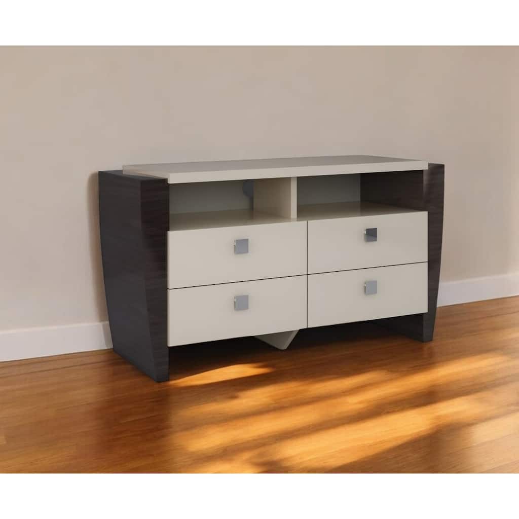 HomeRoots 51" Beige Enclosed and Open Storage - 51.00 in. x 28.00 in. x 19.00 in.