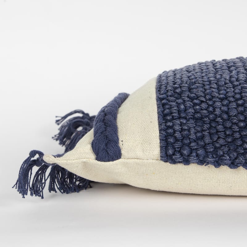 Rizzy Home Striped Macramé Throw Pillow