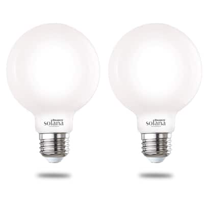 Bulbrite Solana Smart LED G25 60W Equivalent Tunable WIFI Light Bulb, Milky, 2PK - 2200K-6500K